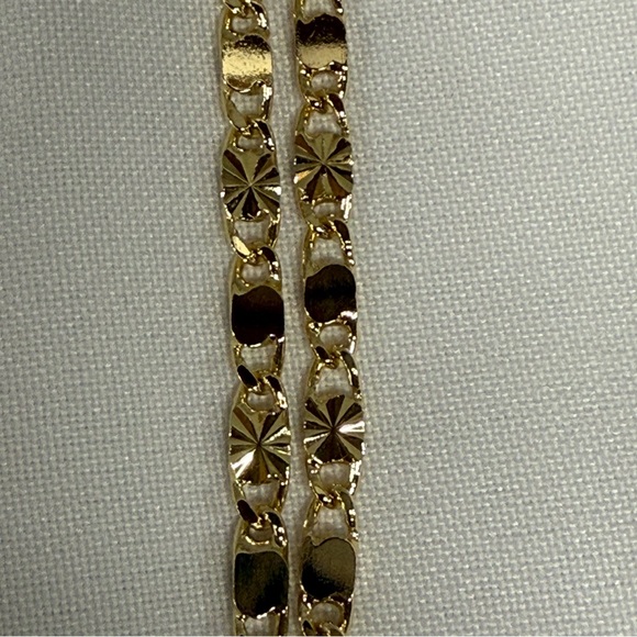 New Laminated gold Necklace with‎ Blue Heart Pendant women’s - Picture 2 of 5